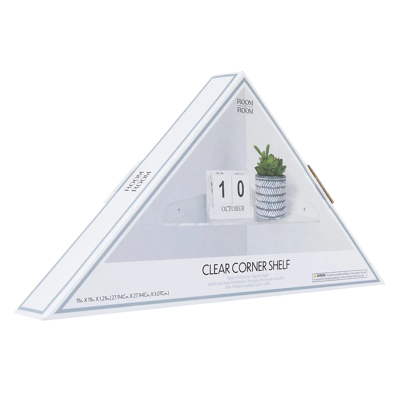 clear corner shelf 11in