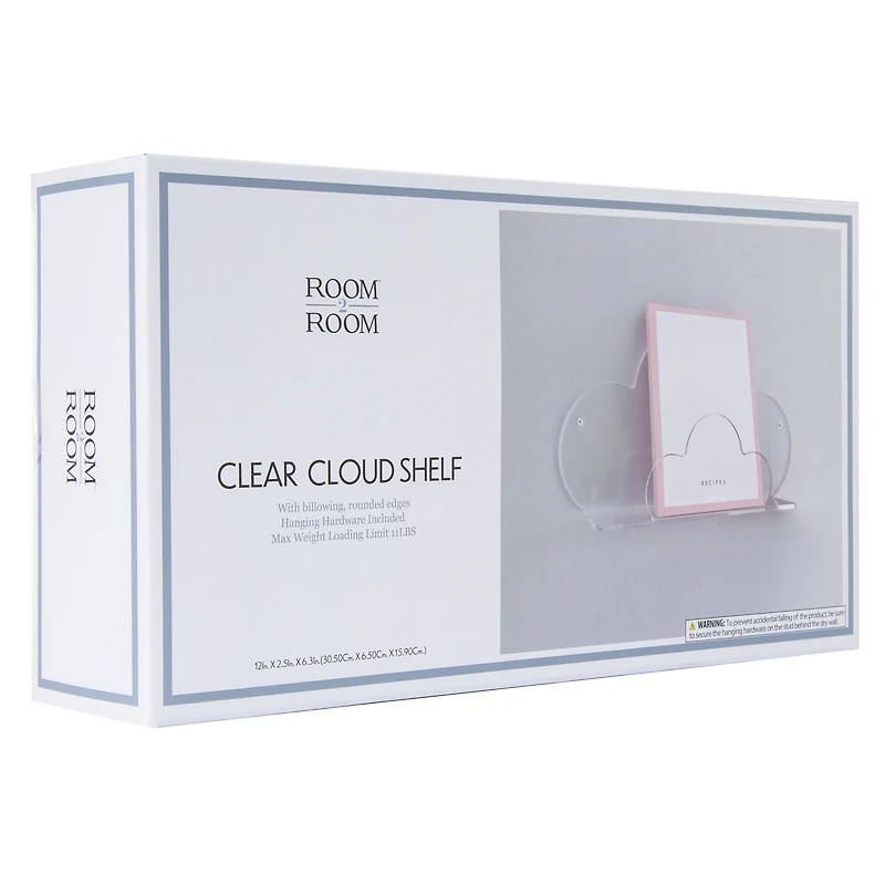 clear cloud shelf 12in