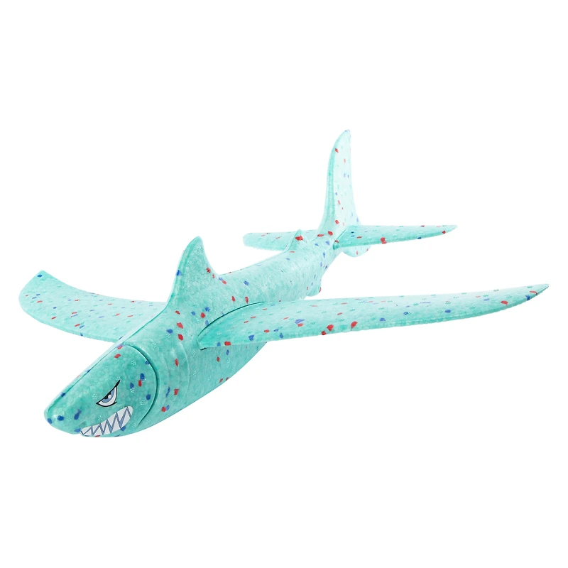 shark foam glider plane 18in