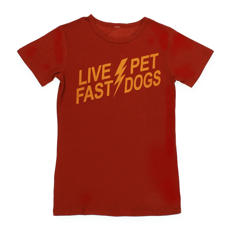 juniors 'live fast, pet dogs' graphic tee