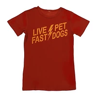 juniors 'live fast, pet dogs' graphic tee