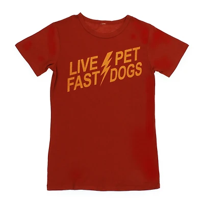 juniors 'live fast, pet dogs' graphic tee