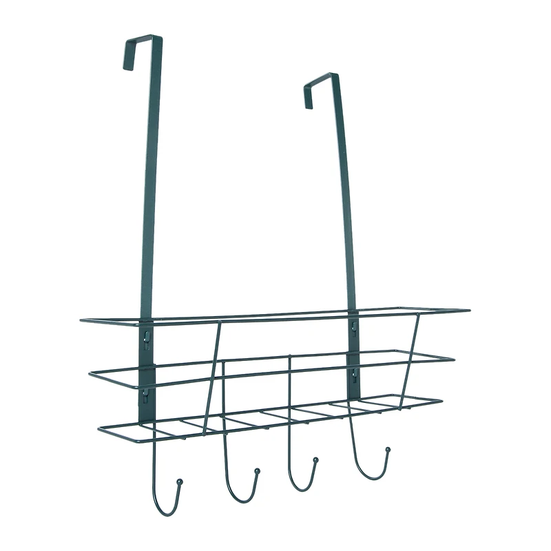 emerald over-the-door basket with hooks 15in x 17.25in
