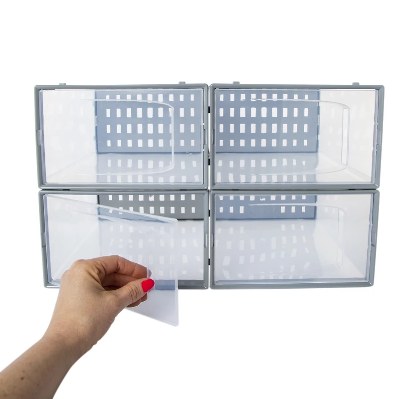 4-count stackable storage boxes set