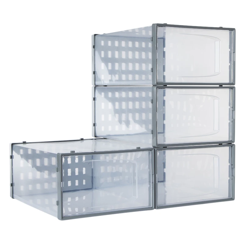 4-count stackable storage boxes set