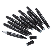 dual-ended art marker 10-count set, greys