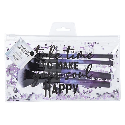 makeup brushes & travel bag 5-piece set - queen