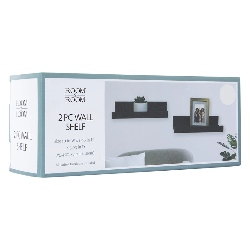 2-piece floating wall shelves set 10in