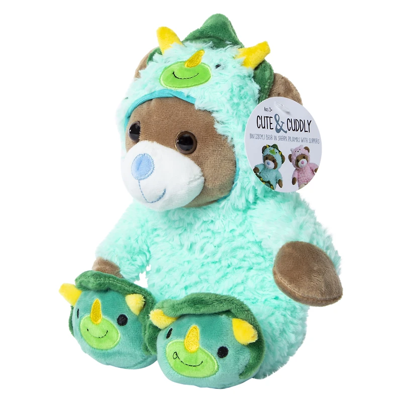 teddy bear pajamas stuffed animal 11in