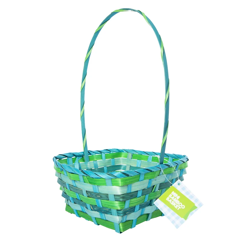mini bamboo easter basket 7.8in - purple