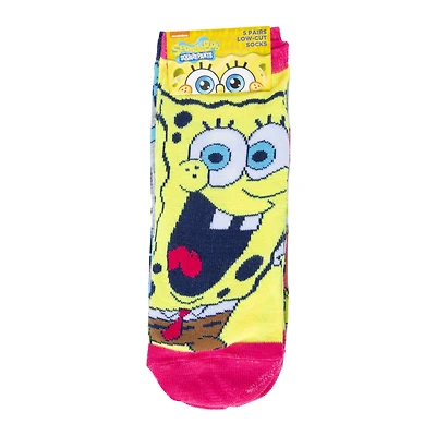 juniors spongebob squarepants™ low cut socks, 5 pairs
