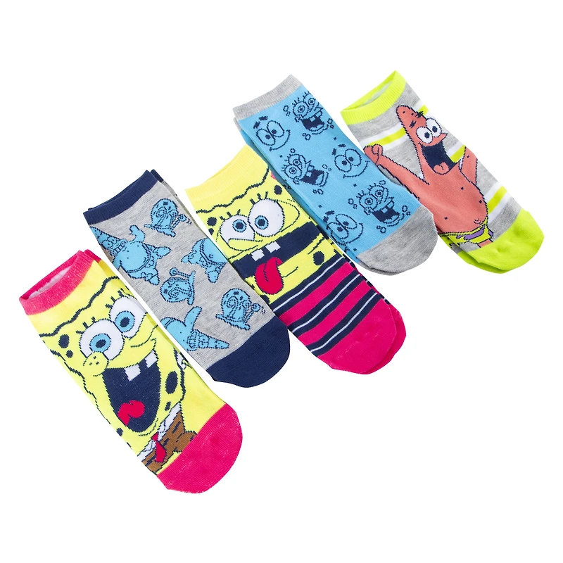 juniors spongebob squarepants™ low cut socks, 5 pairs