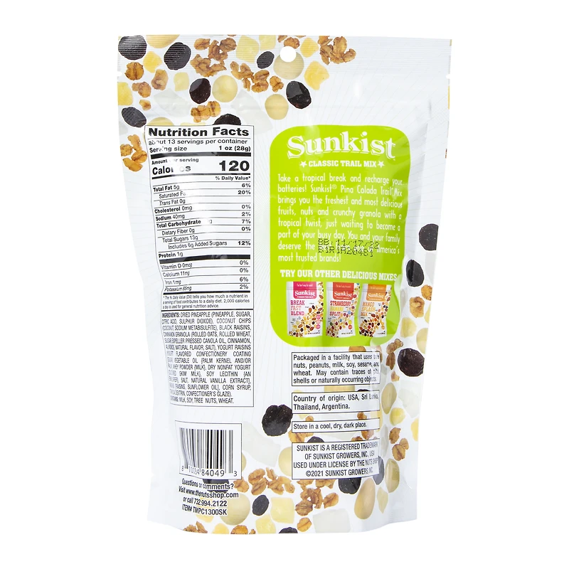 sunkist® pina colada trail mix 1.3 oz