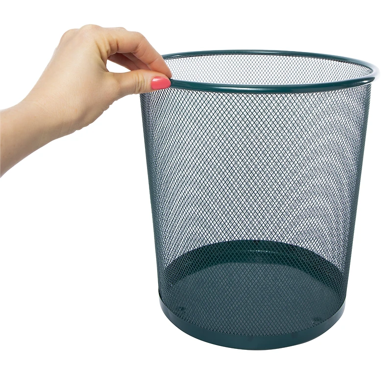 mini mesh trash can 11in - dark green