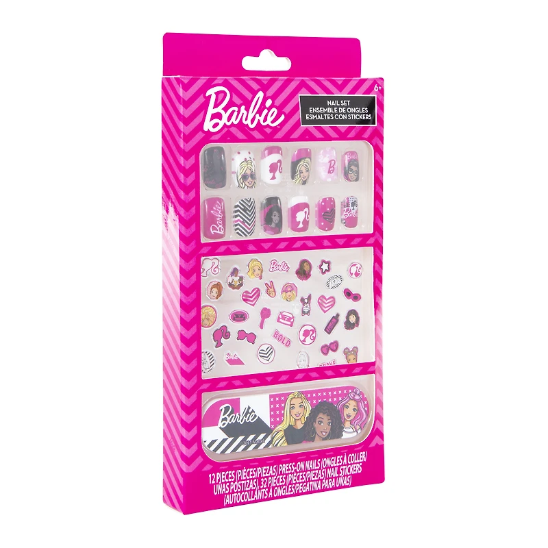 barbie™ press-on nails & stickers set