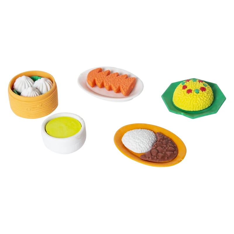5-count dim sum 3D eraser set