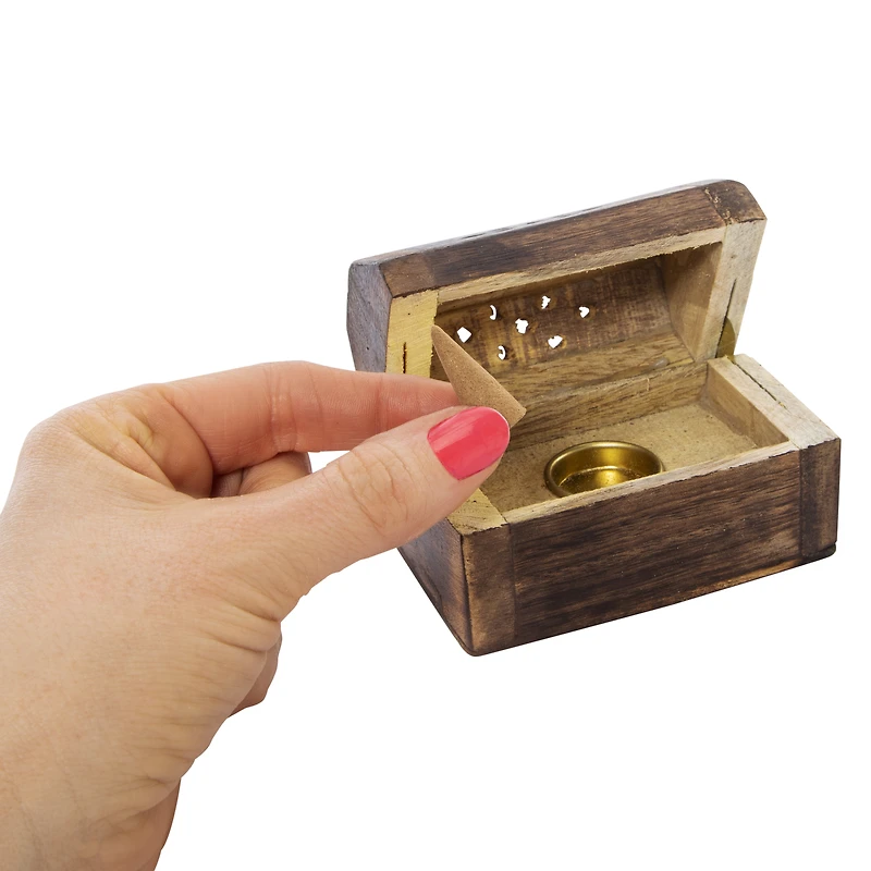 sedona sun wooden incense box with 10 cones