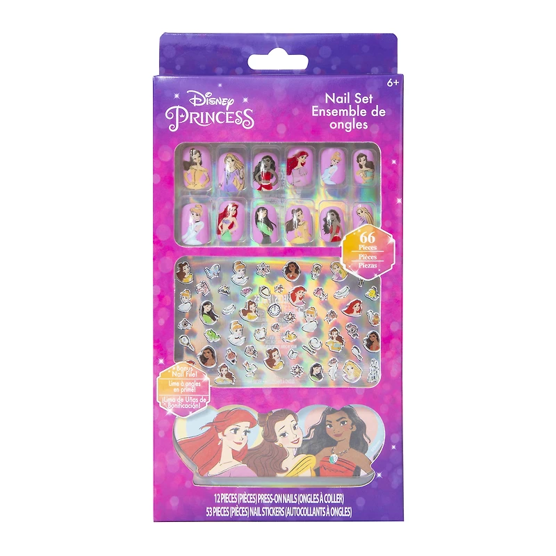 Disney Princess press-on nails & stickers set