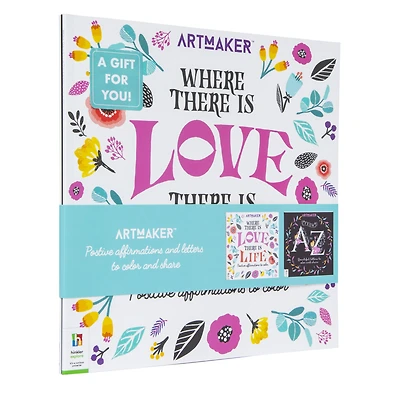 artmaker™ positive affirmations adult coloring book set