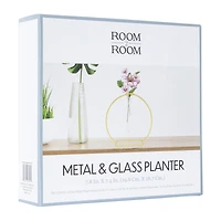 metal & glass planter 7.8in
