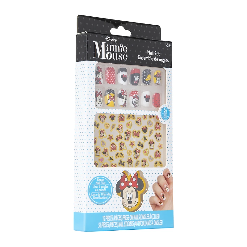 Disney Minnie Mouse press-on nails & stickers set