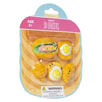 5-count 3D eraser set - breakfast