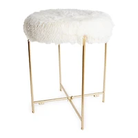 faux fur stool 18in
