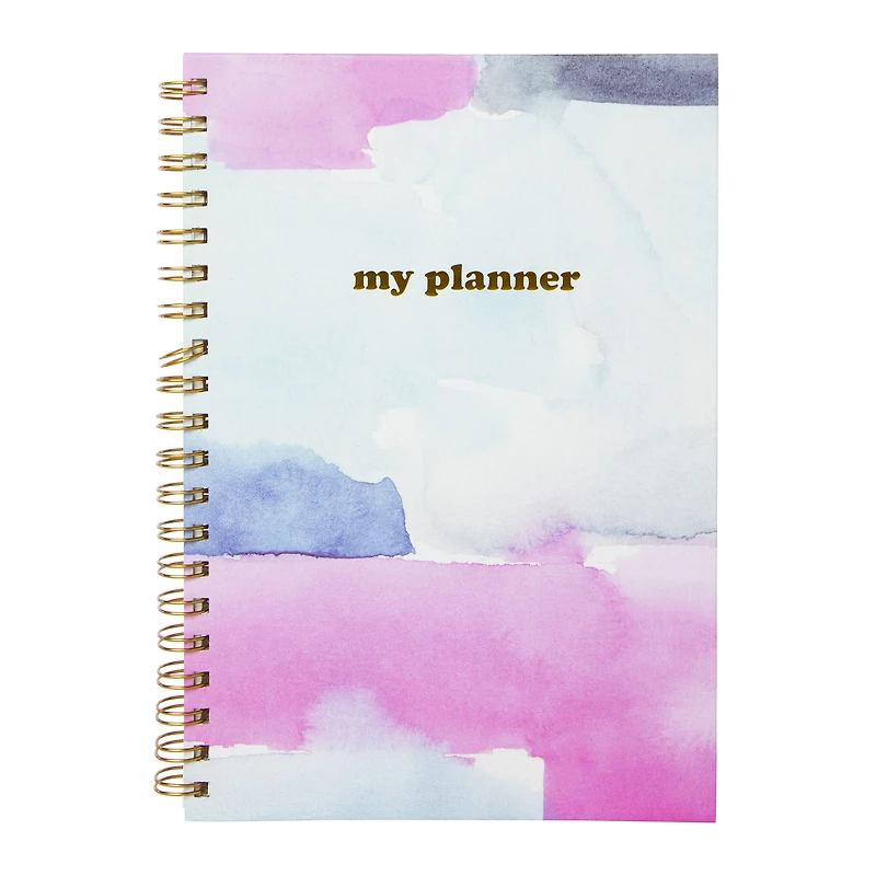 spiral-bound undated weekly planner