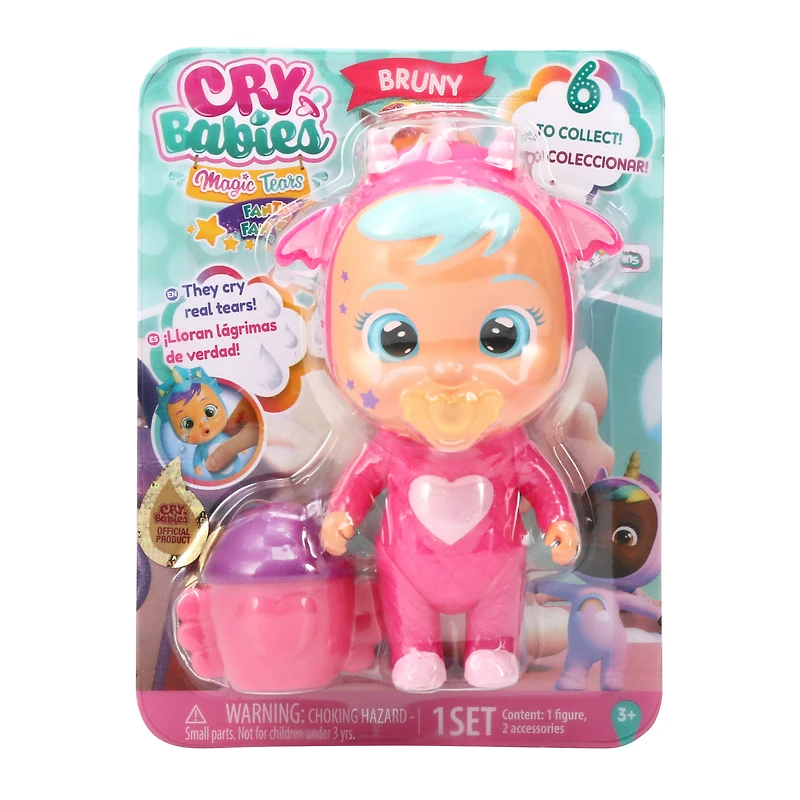 cry babies magic tears™ unicorn doll 6in - light pink