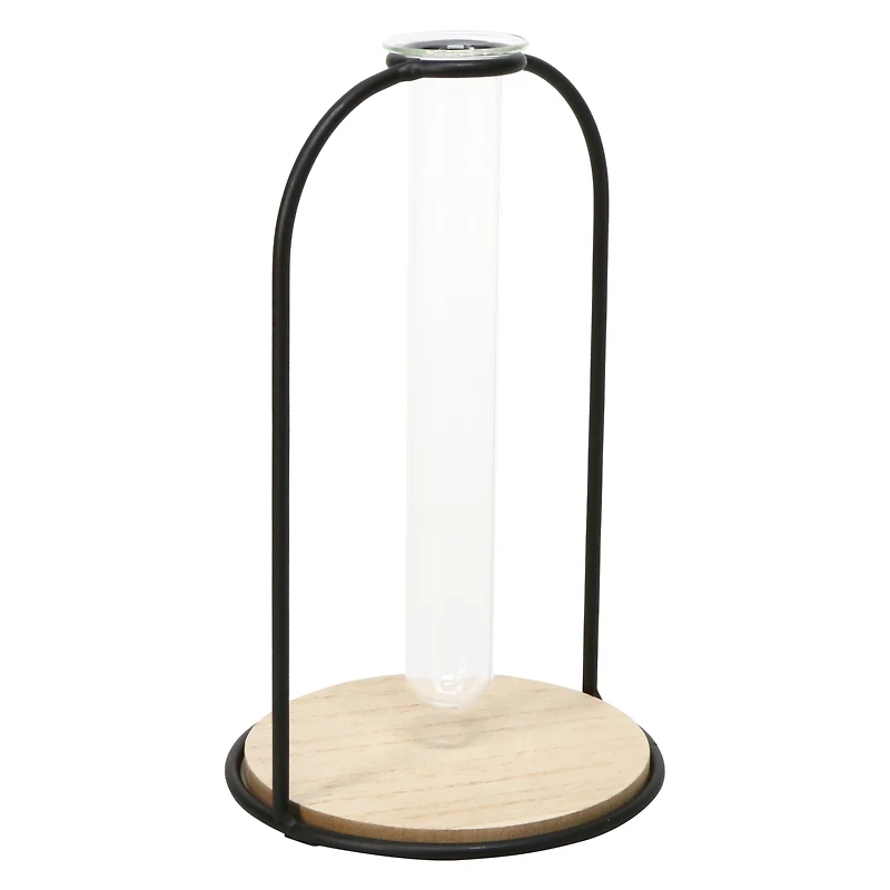 oval metal & glass planter 6.5in