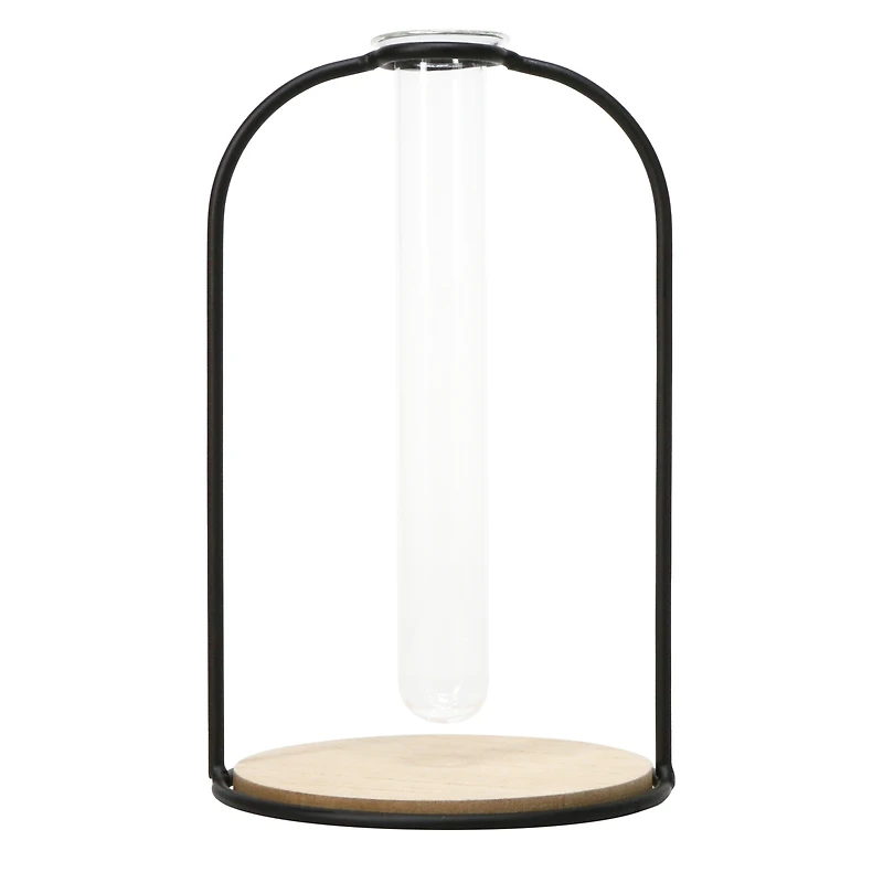 oval metal & glass planter 6.5in