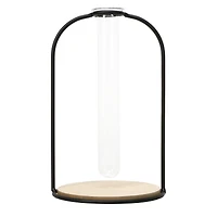 oval metal & glass planter 6.5in