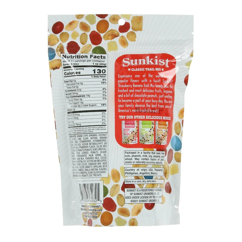 sunkist® strawberry banana split trail mix 11oz