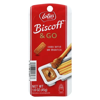 lotus biscoff® & go cookie butter and breadsticks snack pack 1.6oz
