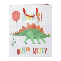 large glitter gift bag - dino mite! dinosaur