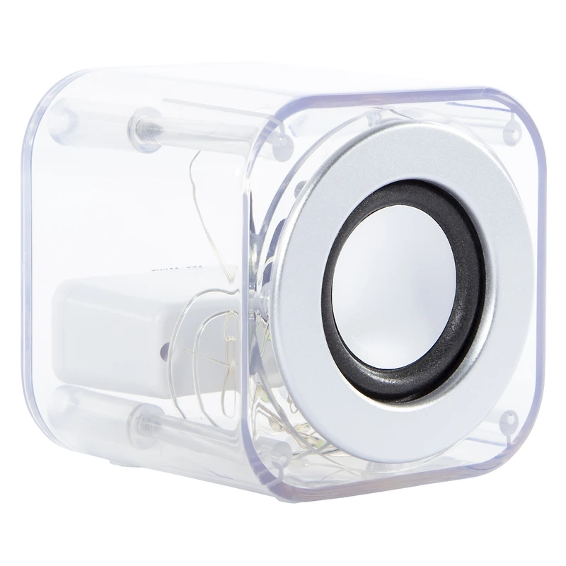 clear cube bluetooth® speaker with LED lights