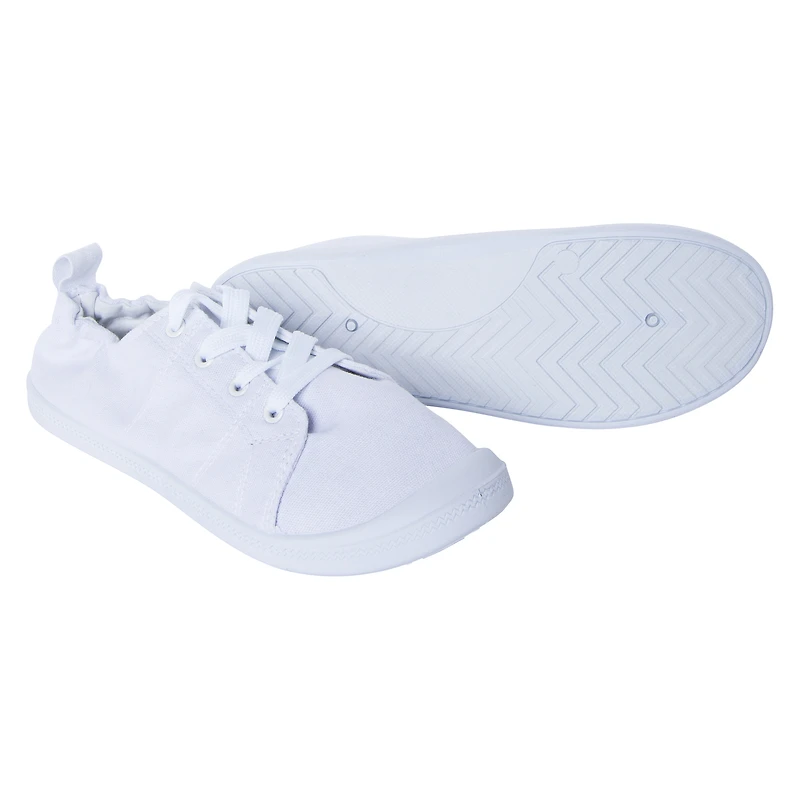 ladies white canvas scrunch back sneakers - 7