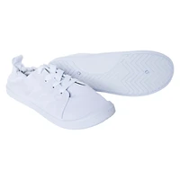 ladies white canvas scrunch back sneakers - 7