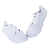 ladies white canvas scrunch back sneakers - 7