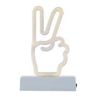 LED peace sign neon light with stand 8.5in, battery operated