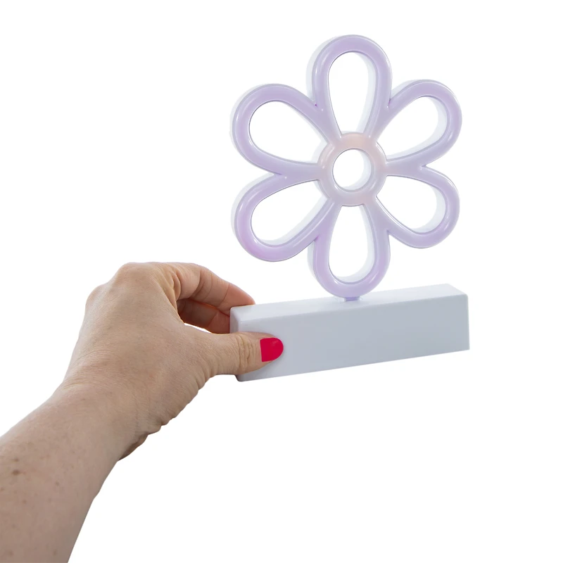 LED daisy neon light with stand 7.5in, battery operated