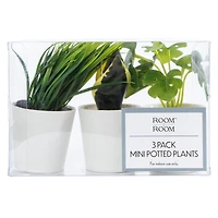 3-pack faux mini potted flowering plants
