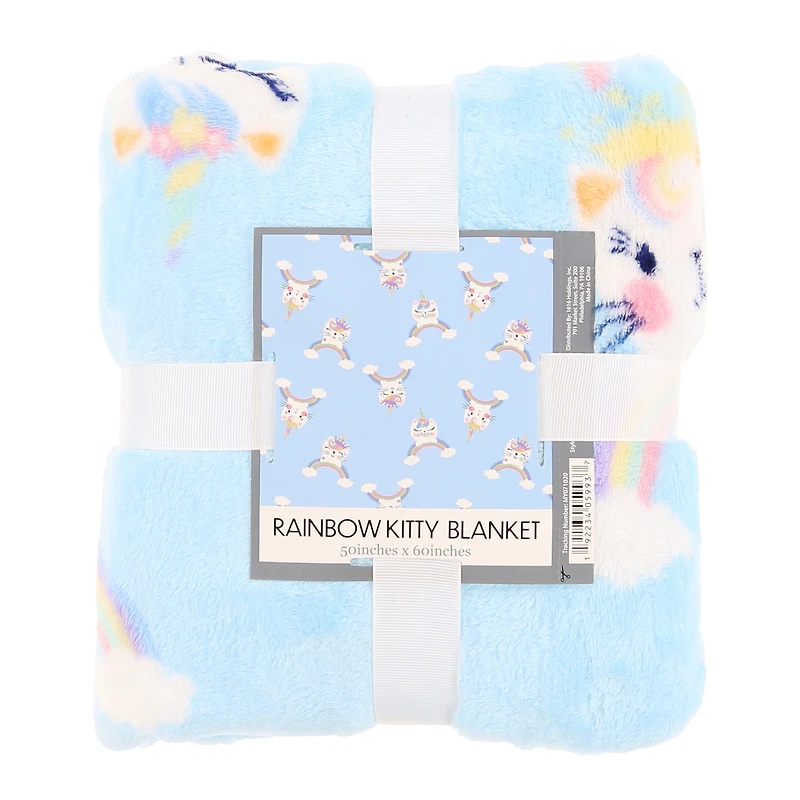 Caticorn Plush Blanket 50in X 60in