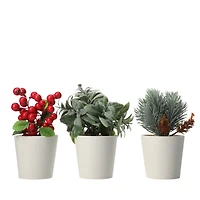 3-pack mini faux house plants 4in