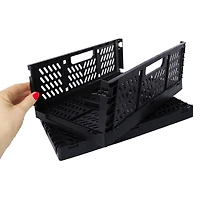 collapsible crate bins 2-pack - grey