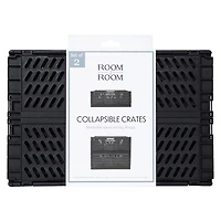 collapsible crate bins 2-pack - grey