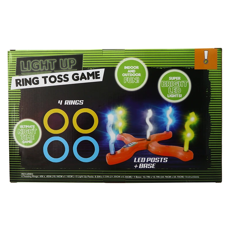 LED light up ring toss game