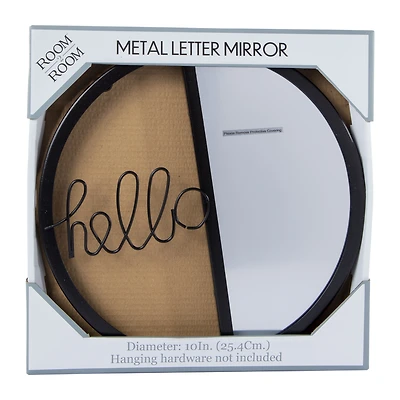 metal letter mirror 10in - hello