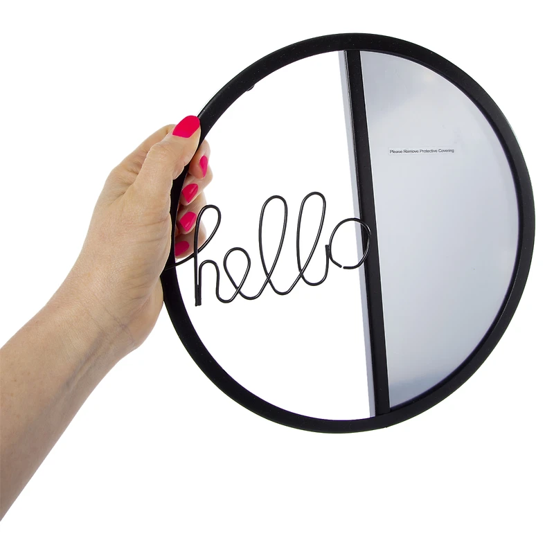 metal letter mirror 10in - hello