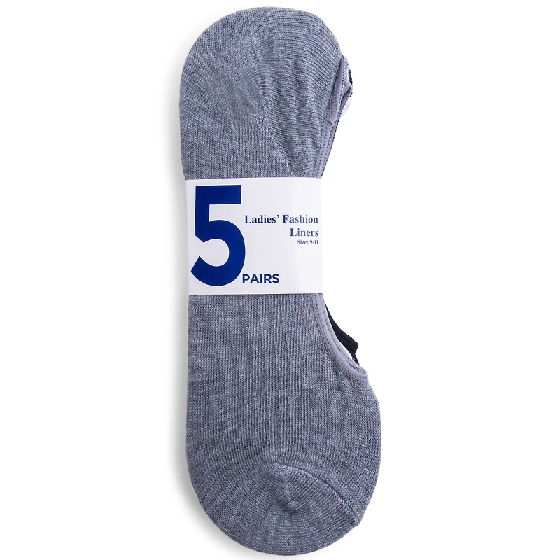 ladies no-show liner socks 5-pack